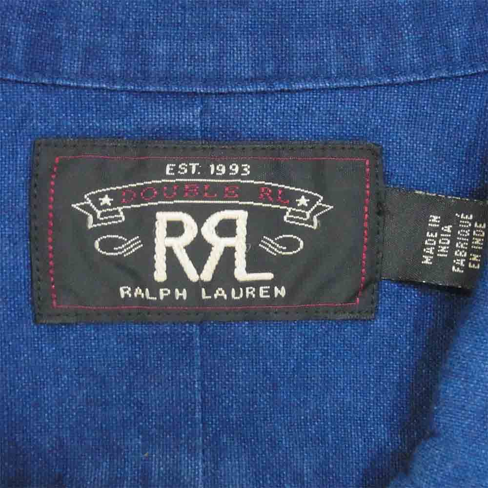 RRL ダブルアールエル ボタンダウン オックスフォード シャツ コットン インディゴブルー系 XL【中古】