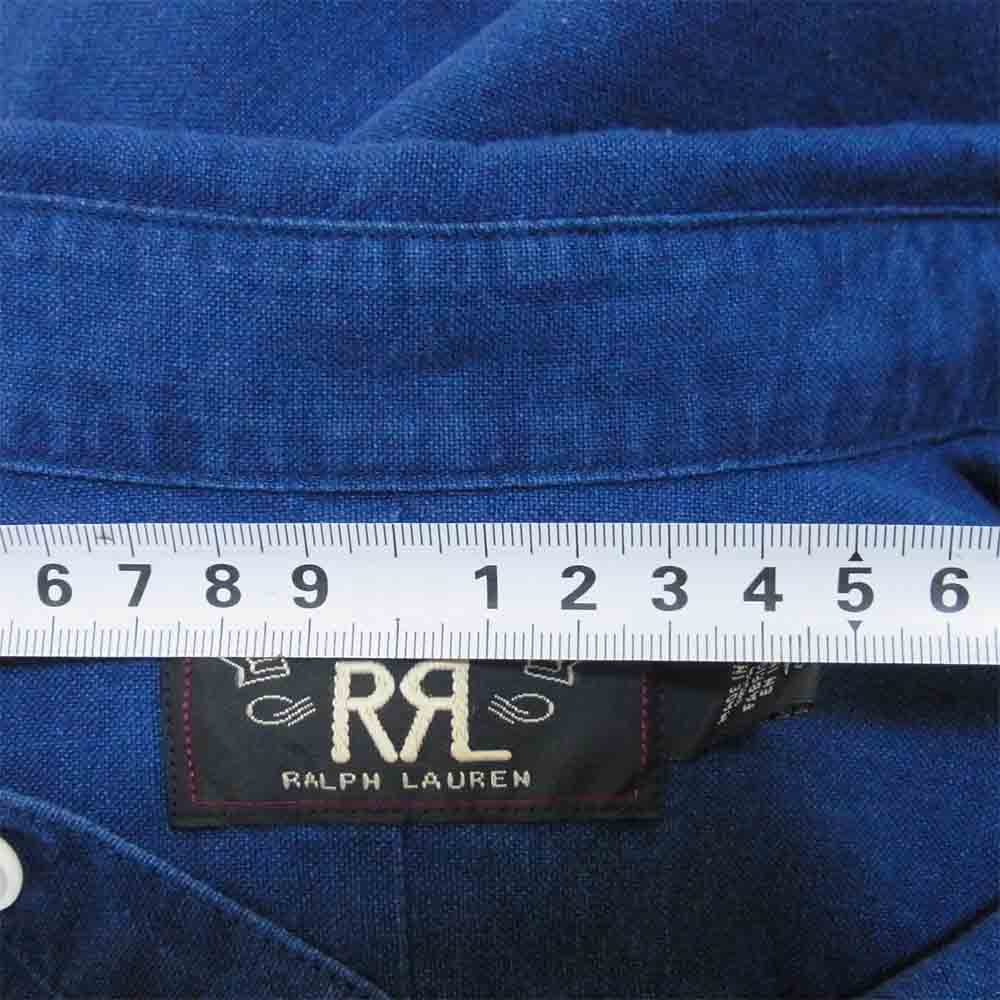 RRL ダブルアールエル ボタンダウン オックスフォード シャツ コットン インディゴブルー系 XL【中古】