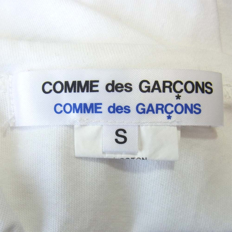 COMME des GARCONS コムデギャルソン コムコム イタリア製 S14T015 カーディガン ドッキング 半袖 カットソー グレー×白 S【中古】