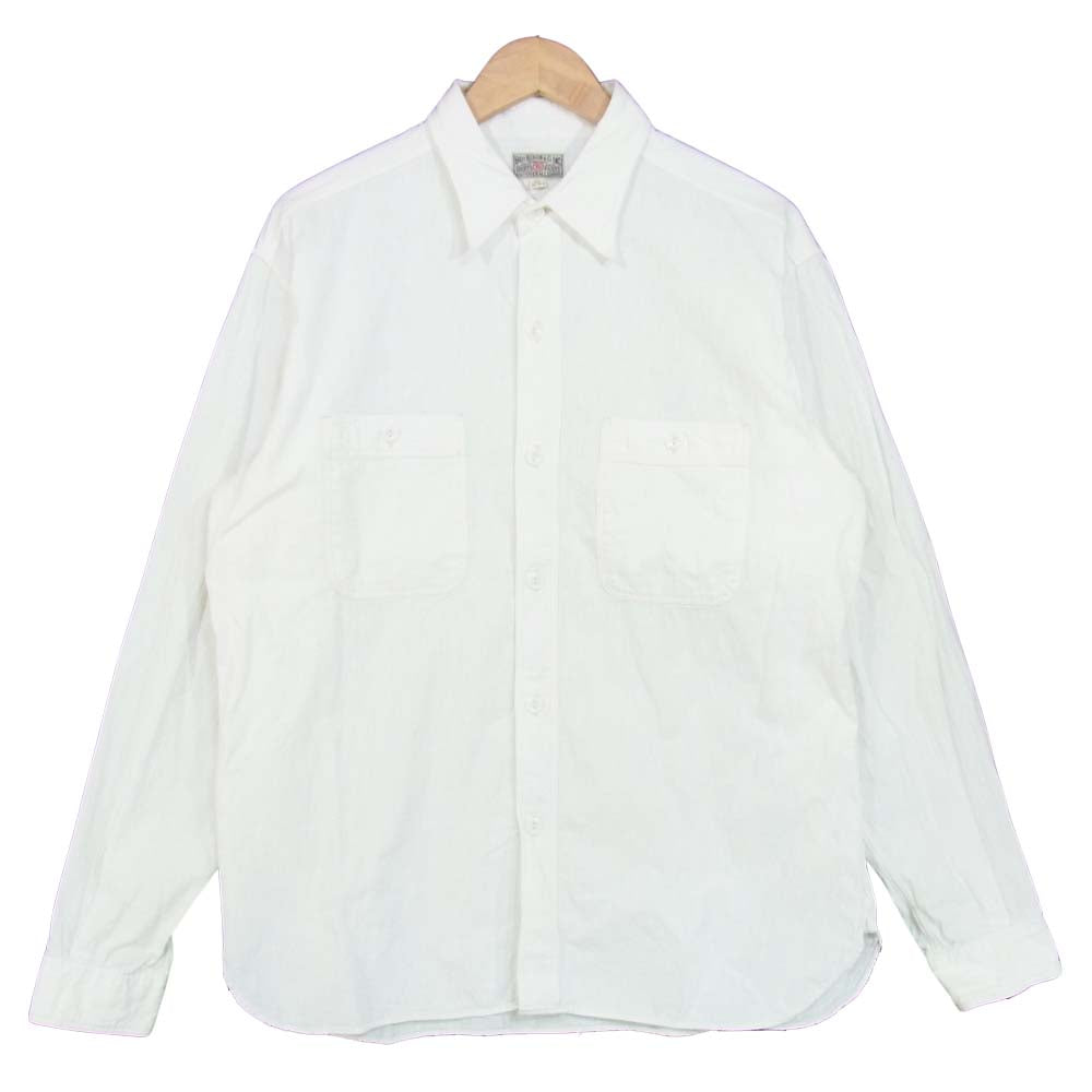 Buzz Rickson's バズリクソンズ ワーク シャツ 日本製 ワークシャツ コットン100％ ホワイト系 16-16 1/2【中古】