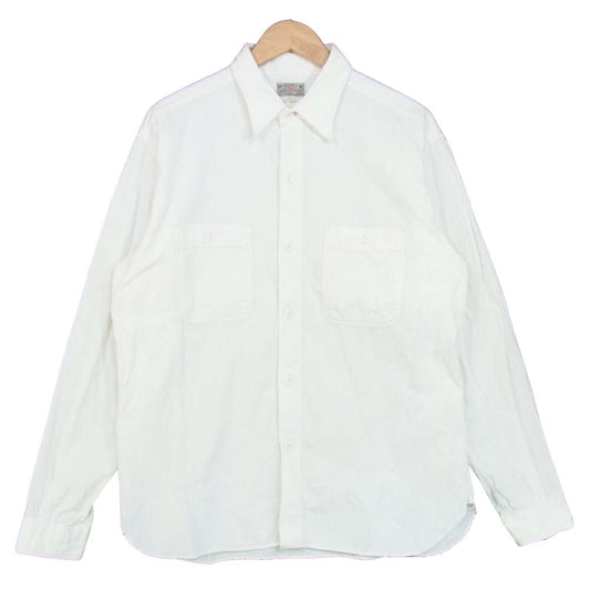 Buzz Rickson's バズリクソンズ ワーク シャツ 日本製 ワークシャツ コットン100％ ホワイト系 16-16 1/2【中古】
