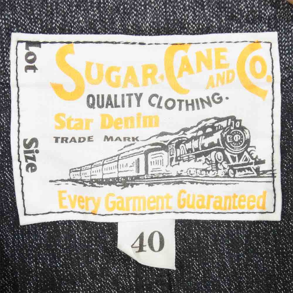 SUGAR CANE シュガーケーン ベスト３ポケット StarDenim ボタン 胸ポケット ブラック系 40【中古】