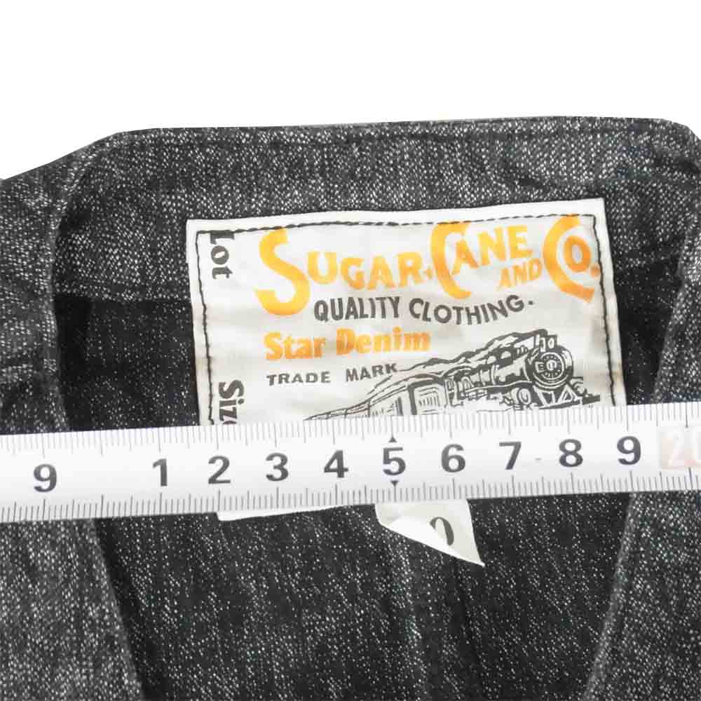 SUGAR CANE シュガーケーン ベスト３ポケット StarDenim ボタン 胸ポケット ブラック系 40【中古】