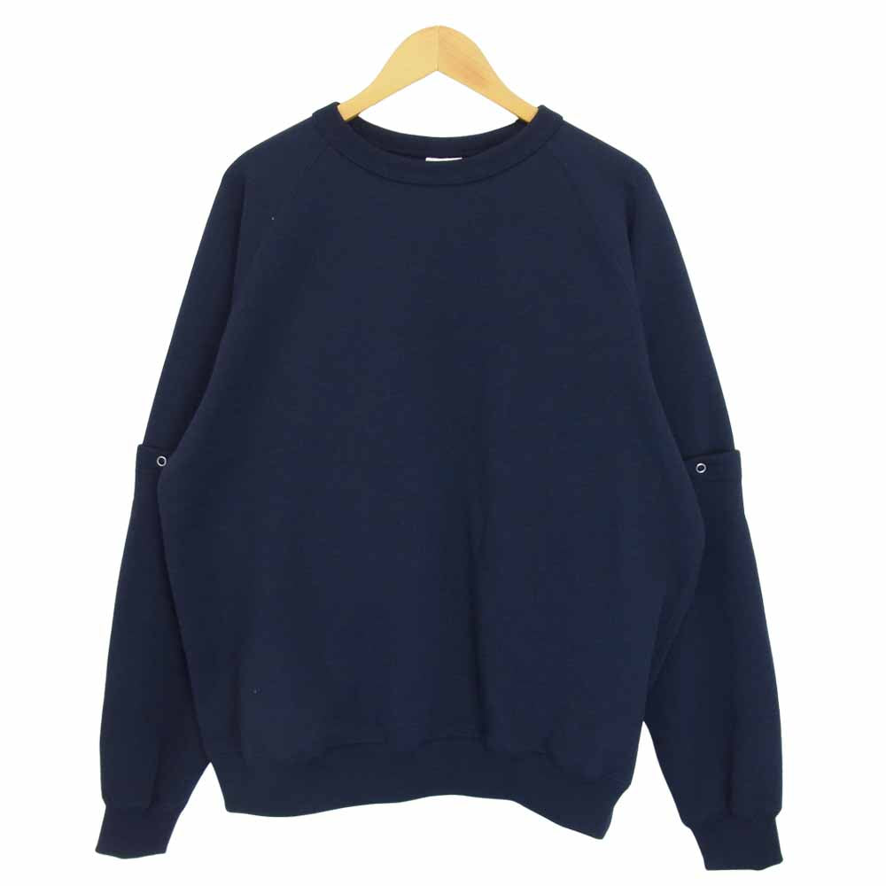 バンブーシュート 2101026 DETACHABLE SLEEVE CREW NECK SWEAT SHIRT デタッチャブル スリーブ クルーネック スウェット シャツ ネイビー系 L【新古品】【未使用】【中古】