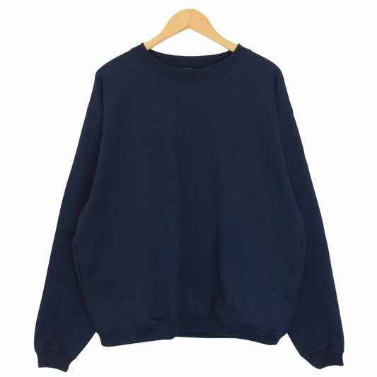 バンブーシュート 2101025 ACTIVE CREWNECK SWEAT SHIRT ナイロン 切替 アクティブ クルーネック スウェット シャツ ネイビー系 L【新古品】【未使用】【中古】
