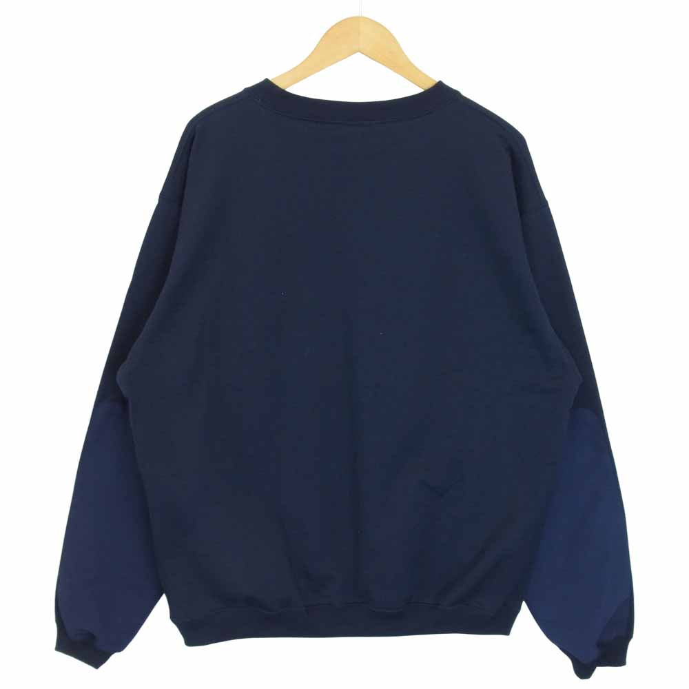 バンブーシュート 2101025 ACTIVE CREWNECK SWEAT SHIRT ナイロン 切替 アクティブ クルーネック スウェット シャツ ネイビー系 L【新古品】【未使用】【中古】