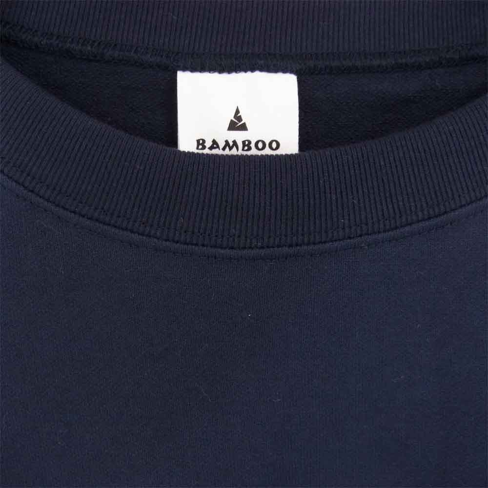 バンブーシュート 2101025 ACTIVE CREWNECK SWEAT SHIRT ナイロン 切替 アクティブ クルーネック スウェット シャツ ネイビー系 L【新古品】【未使用】【中古】