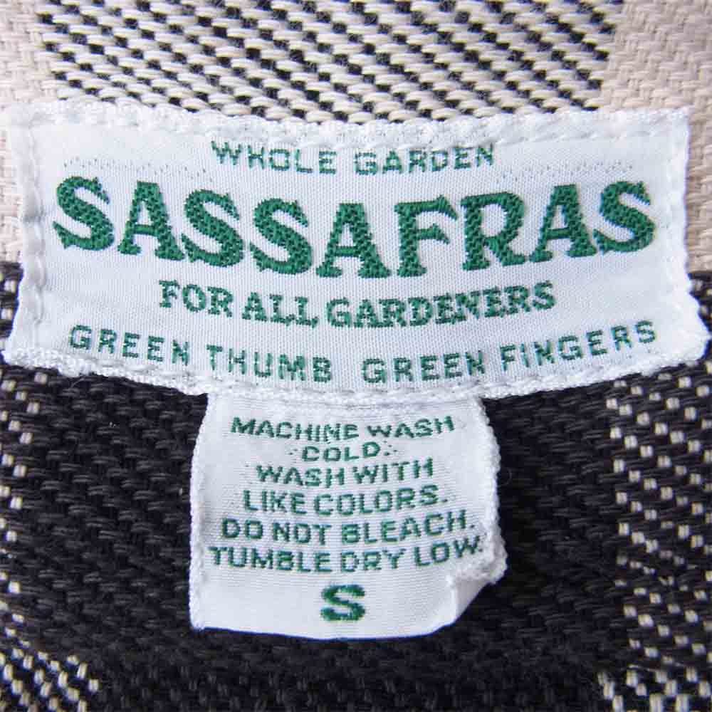 SASAFRAS ササフラス Botanical Eagle Scout Half Heavy Twill ボタニカル イーグル スカウト ハーフ ヘビーツイル チェック シャツ ジャケット 黒×生成り S【中古】
