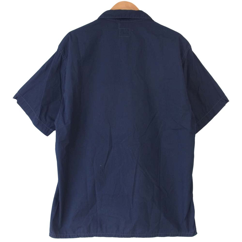 POST OVERALLS ポストオーバーオールズ 半袖 ワーク シャツ ネイビー系 M【中古】