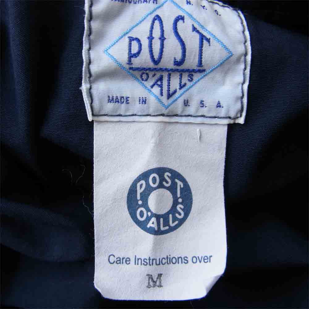 POST OVERALLS ポストオーバーオールズ 半袖 ワーク シャツ ネイビー系