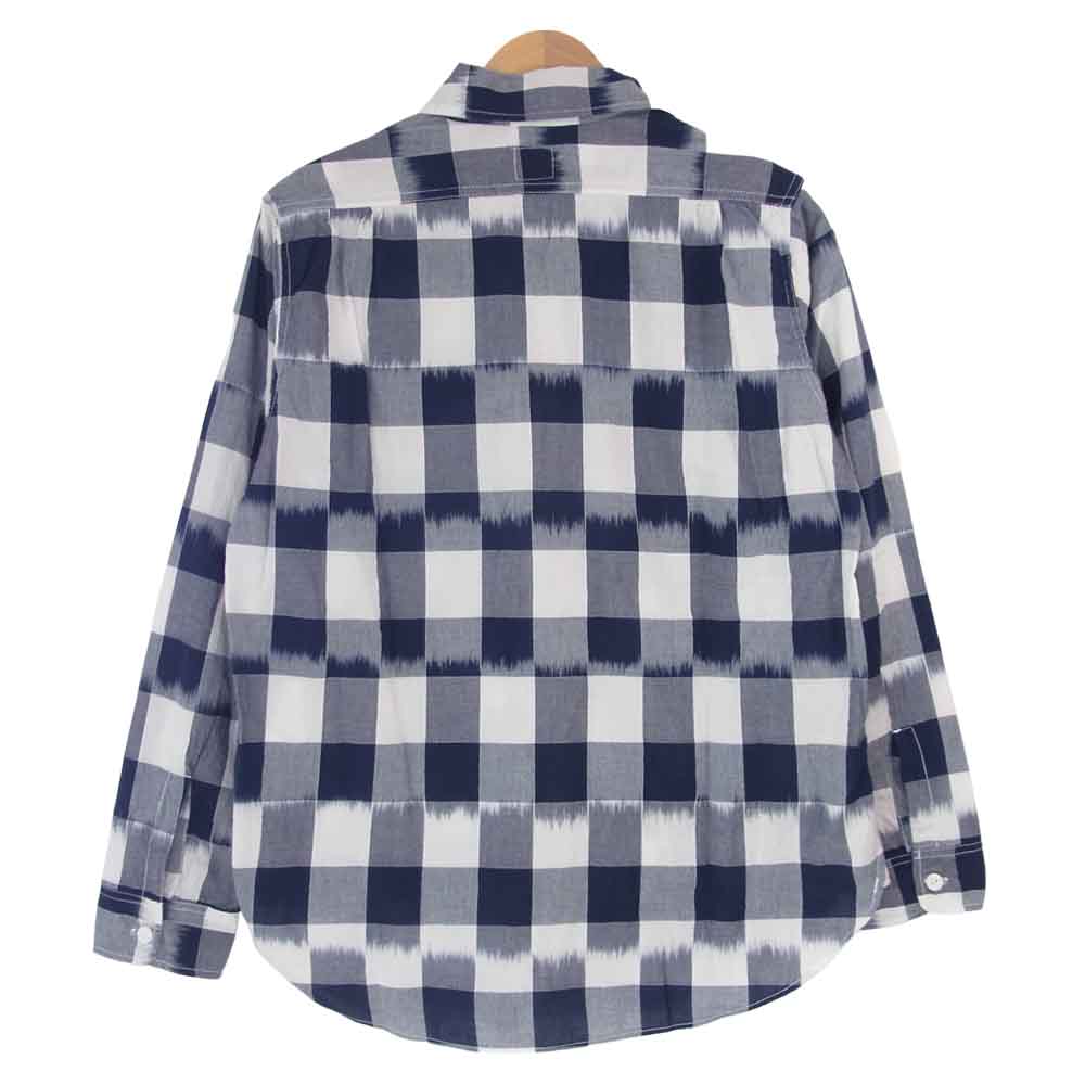 POST OVERALLS ポストオーバーオールズ 1256-1B Cruzer Shirts 2 クルーザー シャツ 白×紺 M【新古品】【未使用】【中古】