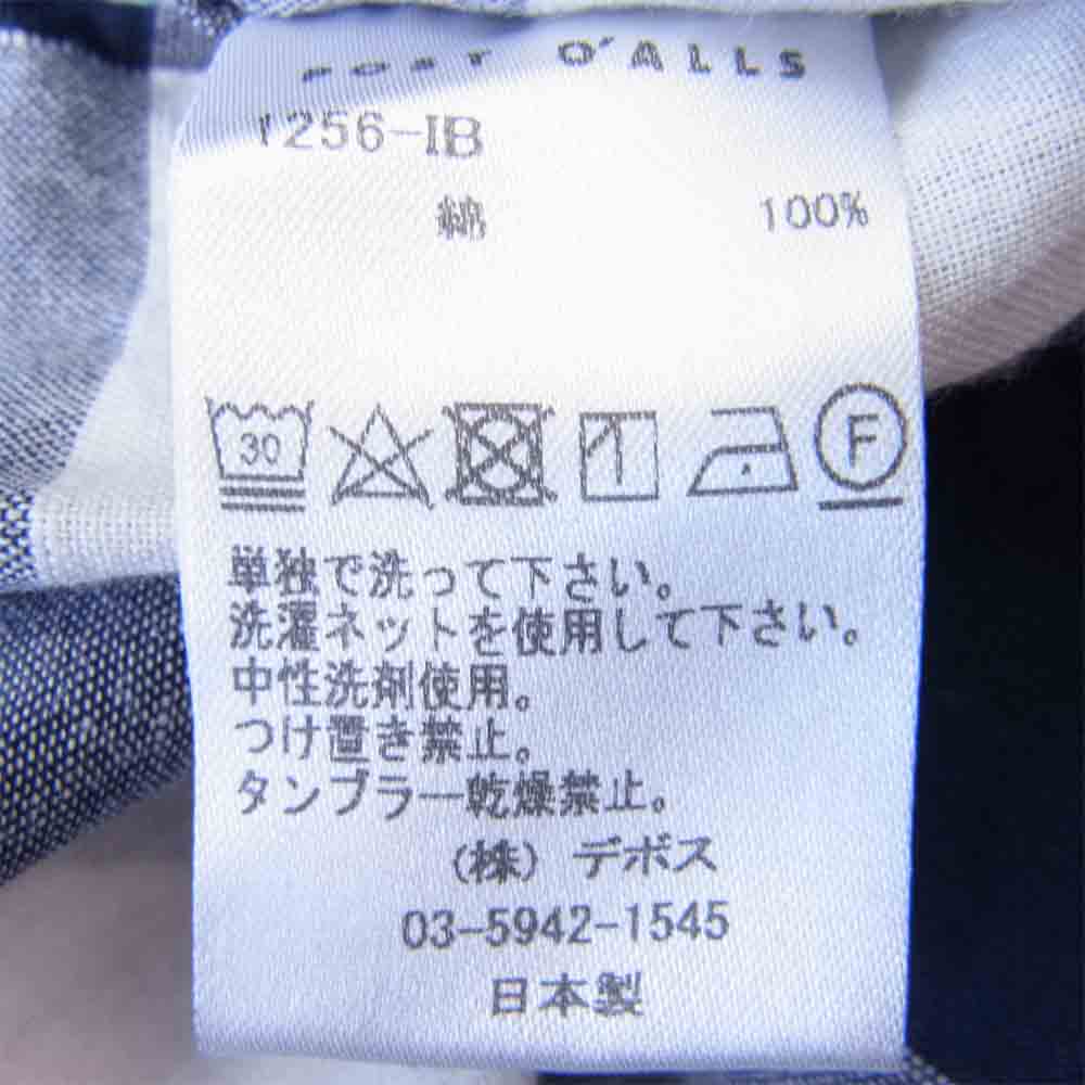 POST OVERALLS ポストオーバーオールズ 1256-1B Cruzer Shirts 2 クルーザー シャツ 白×紺 M【新古品】【未使用】【中古】