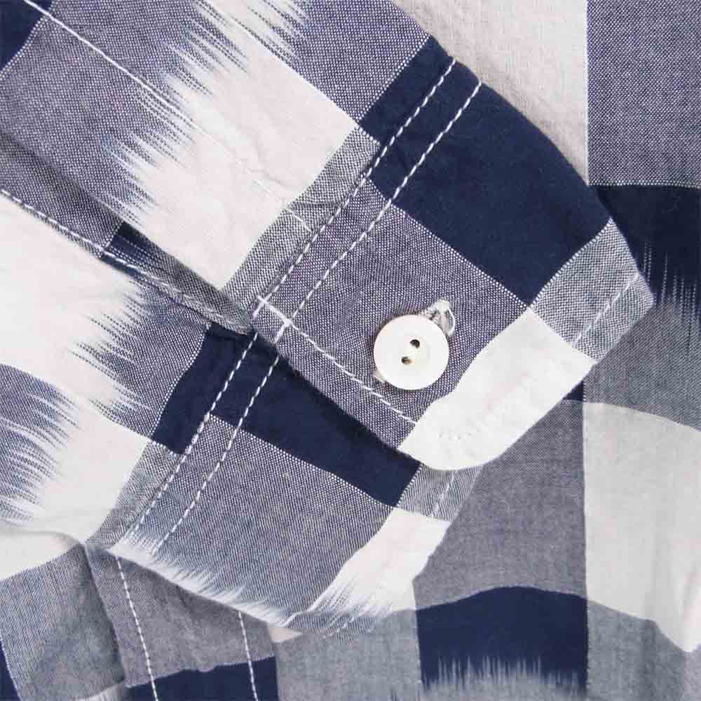 POST OVERALLS ポストオーバーオールズ 1256-1B Cruzer Shirts 2 クルーザー シャツ 白×紺 M【新古品】【未使用】【中古】
