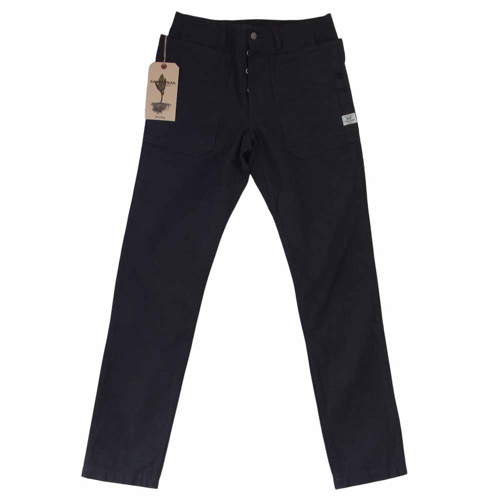 SASAFRAS ササフラス SF-201722 Fall Leaf Sprayer Pants Black Satin フォール リーフ スプレイヤー ブラックサテン パンツ チャコール系 S【新古品】【未使用】【中古】