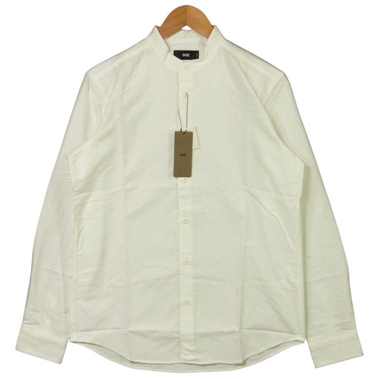 HARE ハレ HA020009PG キモウ スタンドカラー 長袖 シャツ コットン ホワイト系 L【新古品】【未使用】【中古】