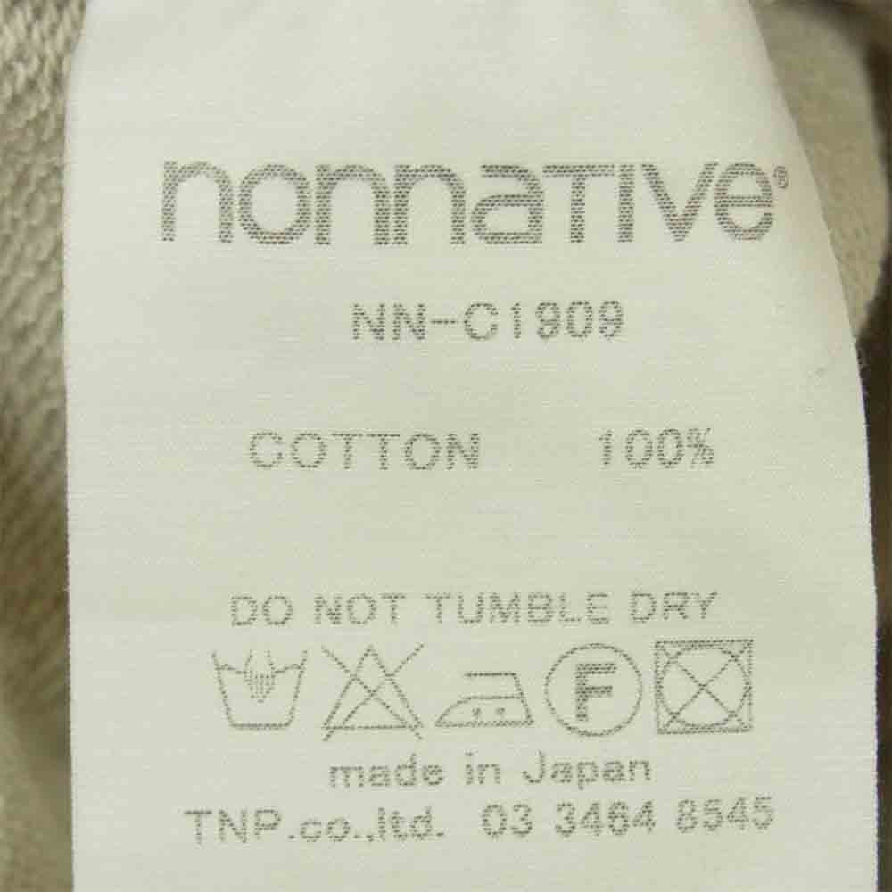 nonnative ノンネイティブ NN-C1909 DWELLER HOODED FULL ZIP COTTON SWEAT フルジップ コットン フーデッド スウェット パーカー グレー系 1【新古品】【未使用】【中古】