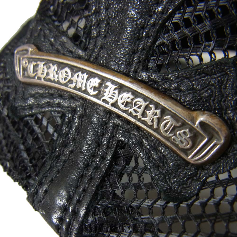 CHROME HEARTS クロムハーツ（原本無） セメタリー クロスパッチ レザー メッシュトラッカー キャップ ブラック系 53～60【中古】