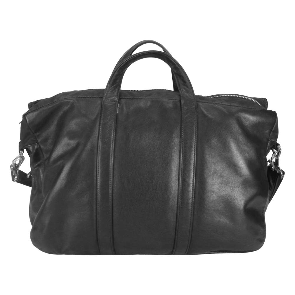 CHROME HEARTS クロムハーツ（原本無） メッセンジャー ワックスド コットン セメタリー クロス パッチ 2way ショルダー バッグ ブラック系【中古】