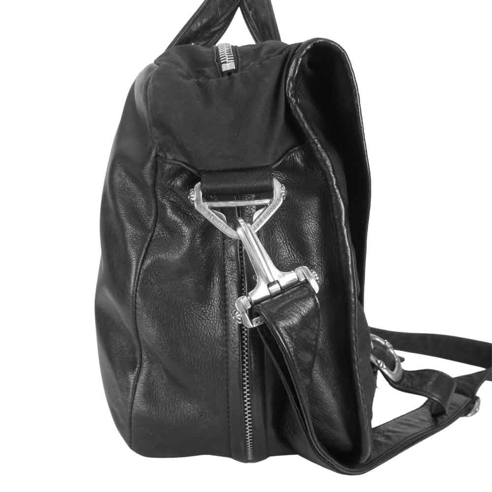 CHROME HEARTS クロムハーツ（原本無） メッセンジャー ワックスド コットン セメタリー クロス パッチ 2way ショルダー バッグ ブラック系【中古】