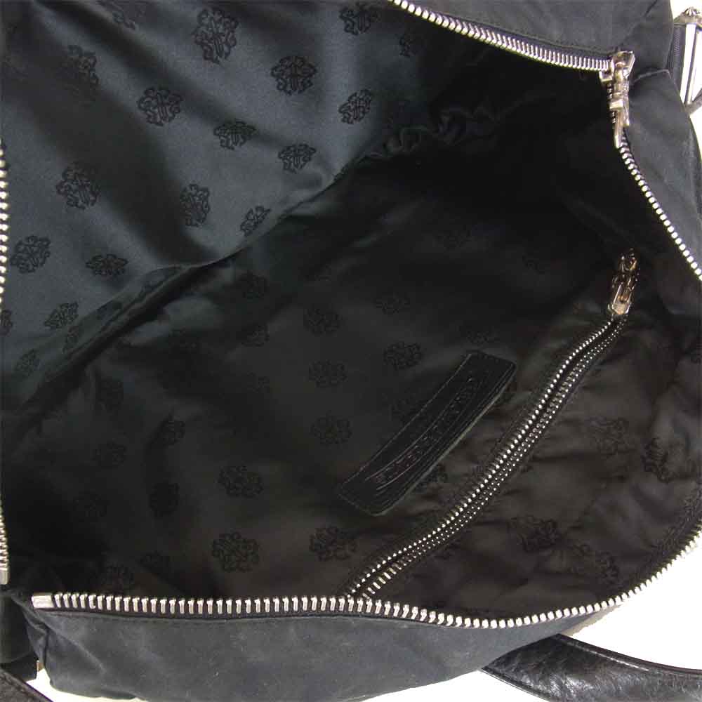 CHROME HEARTS クロムハーツ（原本無） メッセンジャー ワックスド コットン セメタリー クロス パッチ 2way ショルダー バッグ ブラック系【中古】