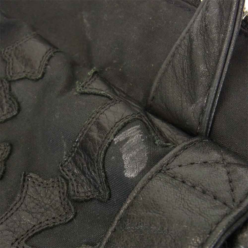 CHROME HEARTS クロムハーツ（原本無） メッセンジャー ワックスド コットン セメタリー クロス パッチ 2way ショルダー バッグ ブラック系【中古】