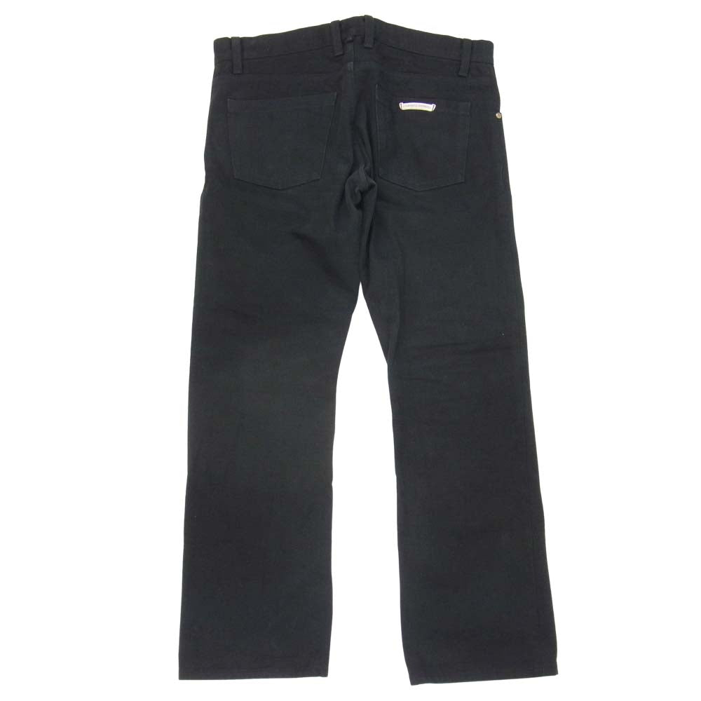 CHROME HEARTS クロムハーツ（原本無） ホースシュー ボタン ストレート デニム パンツ ブラック系 34【中古】