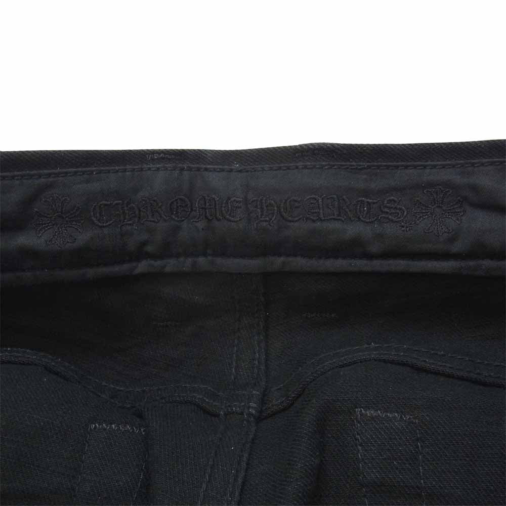 CHROME HEARTS クロムハーツ（原本無） ホースシュー ボタン ストレート デニム パンツ ブラック系 34【中古】