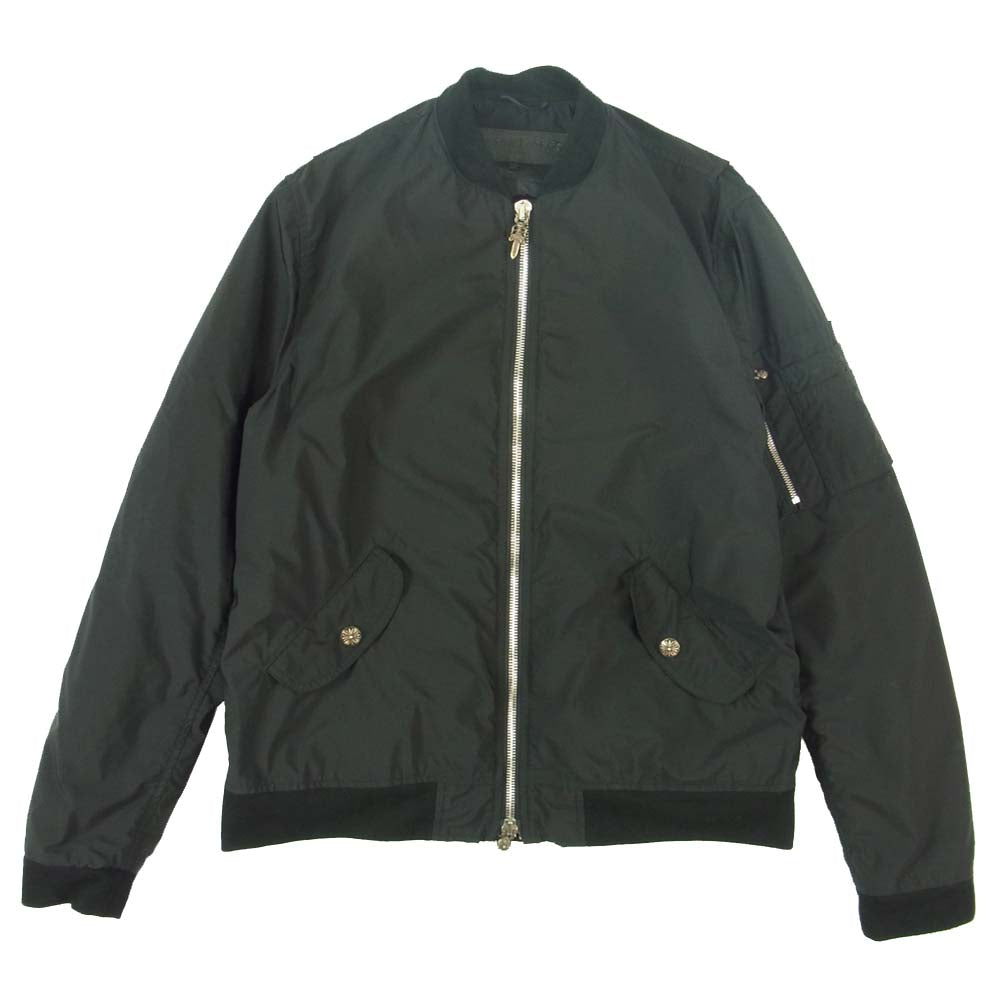 CHROME HEARTS クロムハーツ（原本無） 国内正規品 CLSSC BMBR STN DSMG MA-1 リブ カシミヤ ダガー ジップ ボンバー ブルゾン L（JVP） ブラック系 L【中古】