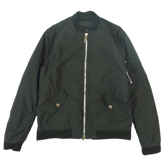 CHROME HEARTS クロムハーツ（原本無） 国内正規品 CLSSC BMBR STN DSMG MA-1 リブ カシミヤ ダガー ジップ ボンバー ブルゾン L（JVP） ブラック系 L【中古】