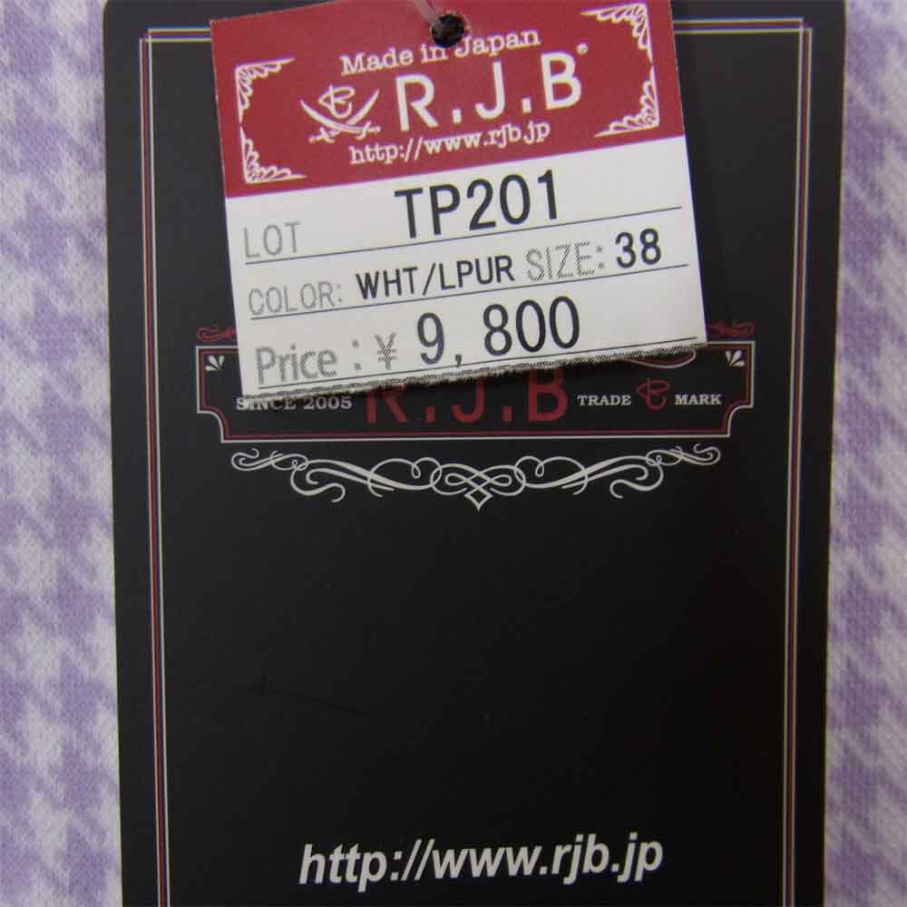 R.J.B アールジェイビー TP201  Hounds Tooth Tank Top 千鳥柄 タンクトップ パープル パープル系 38【新古品】【未使用】【中古】