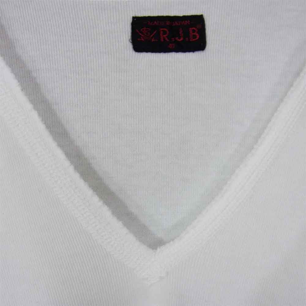 R.J.B アールジェイビー TV301L V-NECK FRAISE L/S ロングスリーブ Tシャツ ホワイト系 40【極上美品】【中古】