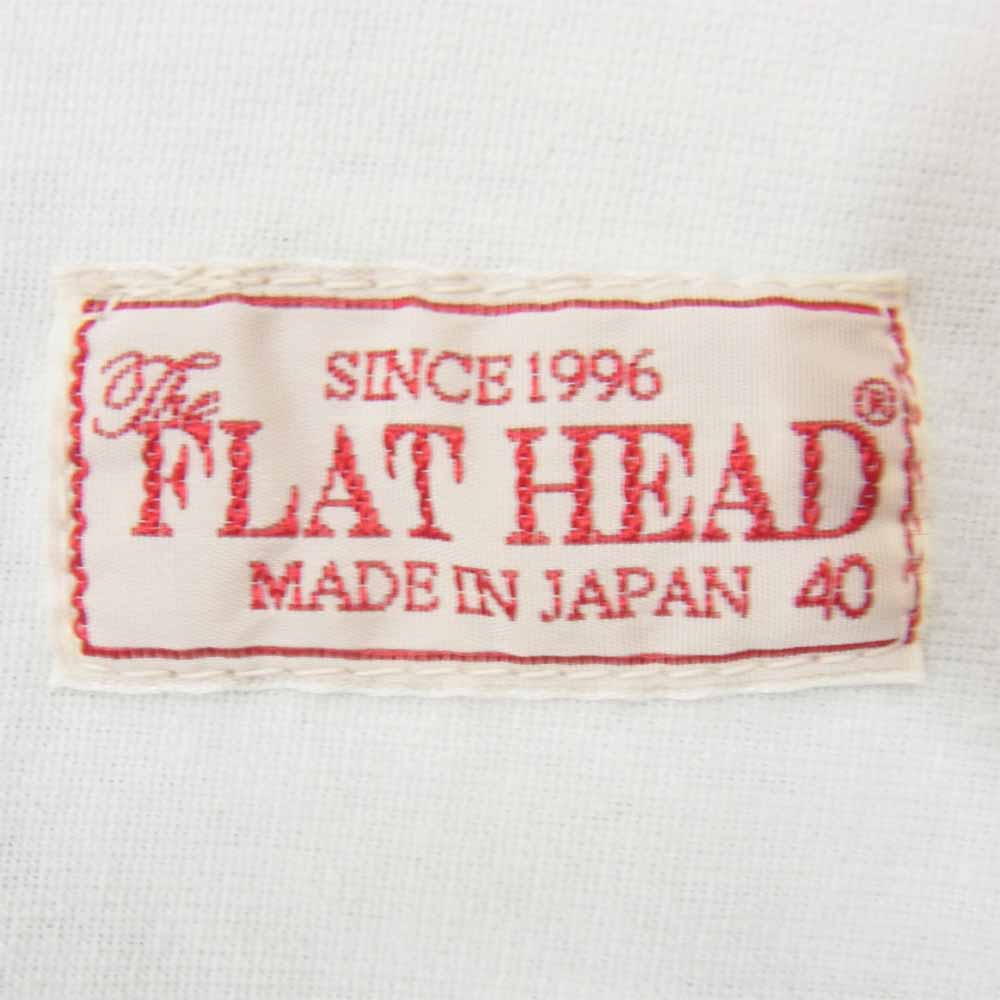 フラットヘッド F-SCS-005L FLAT SEAMER WIDE SPREAD L/S フラット シーマ ワイド スプレッド シャツ ホワイト系 40【新古品】【未使用】【中古】