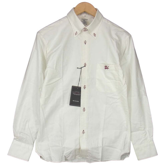 R.J.B アールジェイビー ボタン ダウン シャツ ホワイト系 38【新古品】【未使用】【中古】