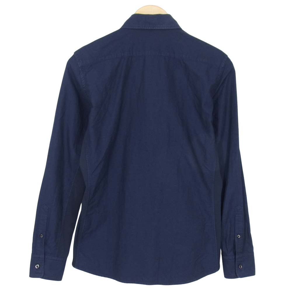 junhashimoto ジュンハシモト 1060000003 SIDE JERSEY SHORT BD SHIRT サイド ジャージ ショート ボタンダウン シャツ ネイビー系 2【中古】