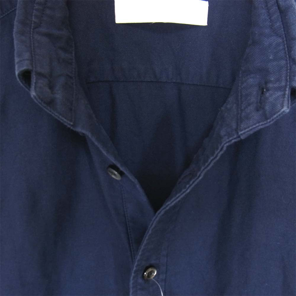 junhashimoto ジュンハシモト 1060000003 SIDE JERSEY SHORT BD SHIRT サイド ジャージ ショート ボタンダウン シャツ ネイビー系 2【中古】