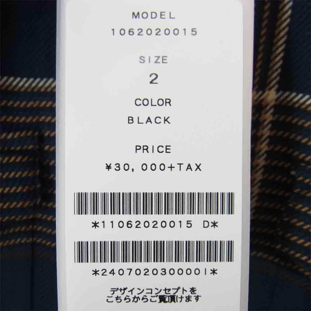 junhashimoto ジュンハシモト 20AW 1062020015 WESTERN SHIRTS ウエスタンチェックシャツ ブラック系 2【美品】【中古】