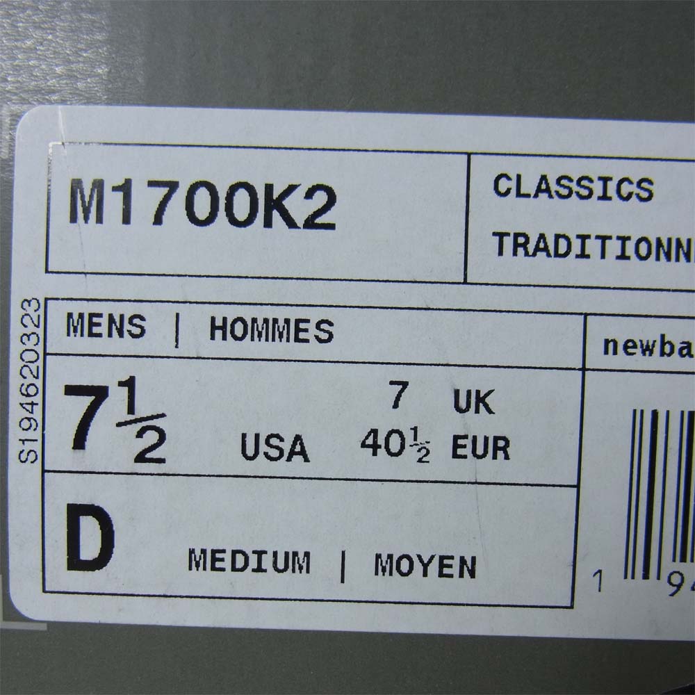NEW BALANCE ニューバランス M1700K2 USA製 Kith The Colorist Blue Toe スニーカー マルチカラー系 7 1/2【新古品】【未使用】【中古】