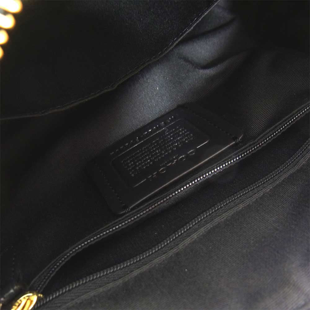 COACH コーチ F32202 ミニ サッチェル ショルダー バッグ ブラック系【中古】