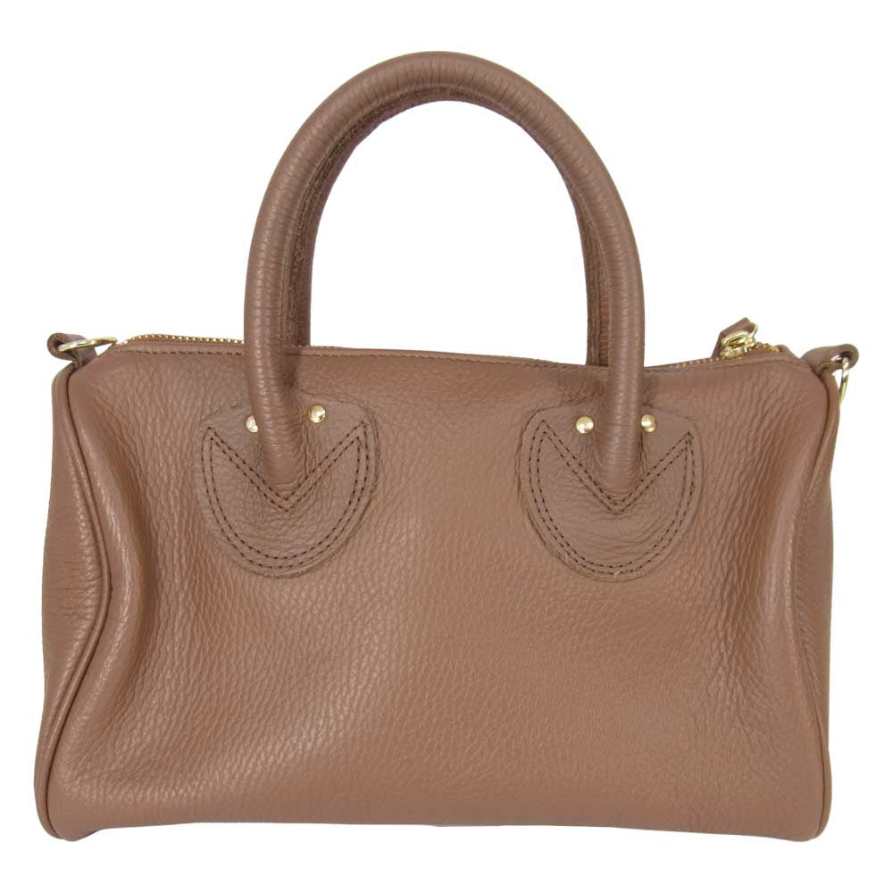 ヤングアンドオルセン ストラップ付 ミニボストン バッグ ブラウン系