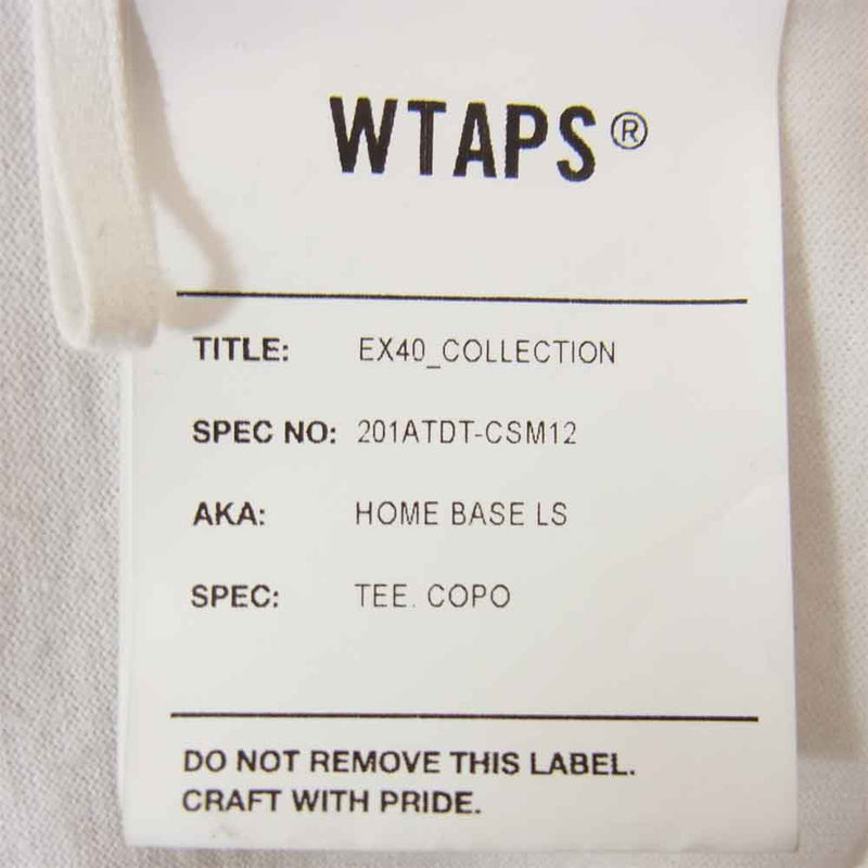 WTAPS ダブルタップス 201ATDT-CSM12 HOME BASE LS TEE COPO ホワイト