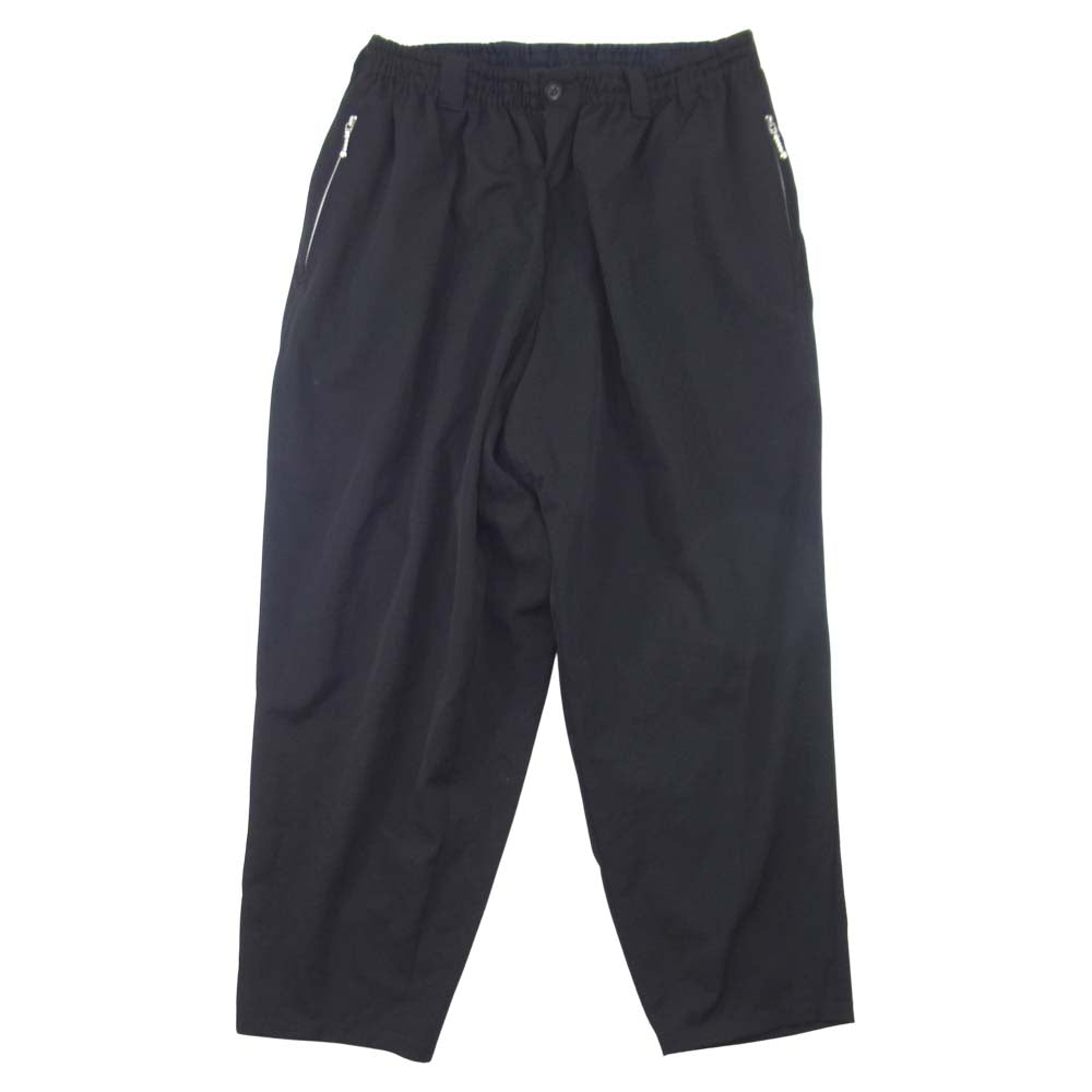 Yohji Yamamoto ヨウジヤマモト POUR HOMME プールオム HW-P97-100  18SS Ball Fastener Pants ボールファスナー シワギャバ ウールギャバジン テーパードパンツ ブラック系 3【中古】