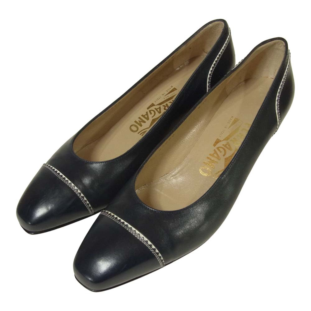Salvatore Ferragamo サルヴァトーレフェラガモ パンプス DQ 43099 149 イタリア製 ダークネイビー系 5.5C【中古】