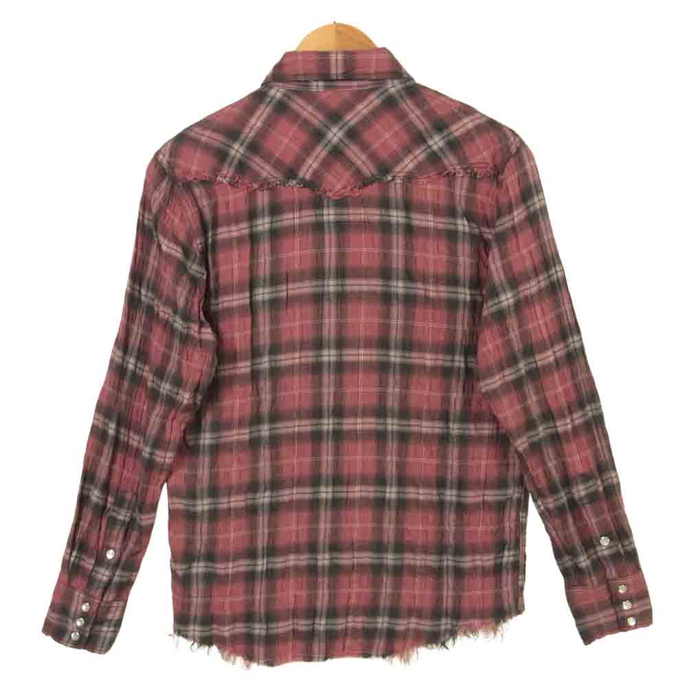 Wrangler ラングラー WS9119 ROYAL PALM 別注 OMBRE CHECK WESTERN SHIRTS オンブレ チェック ウエスタン シャツ ピンク系 S【中古】