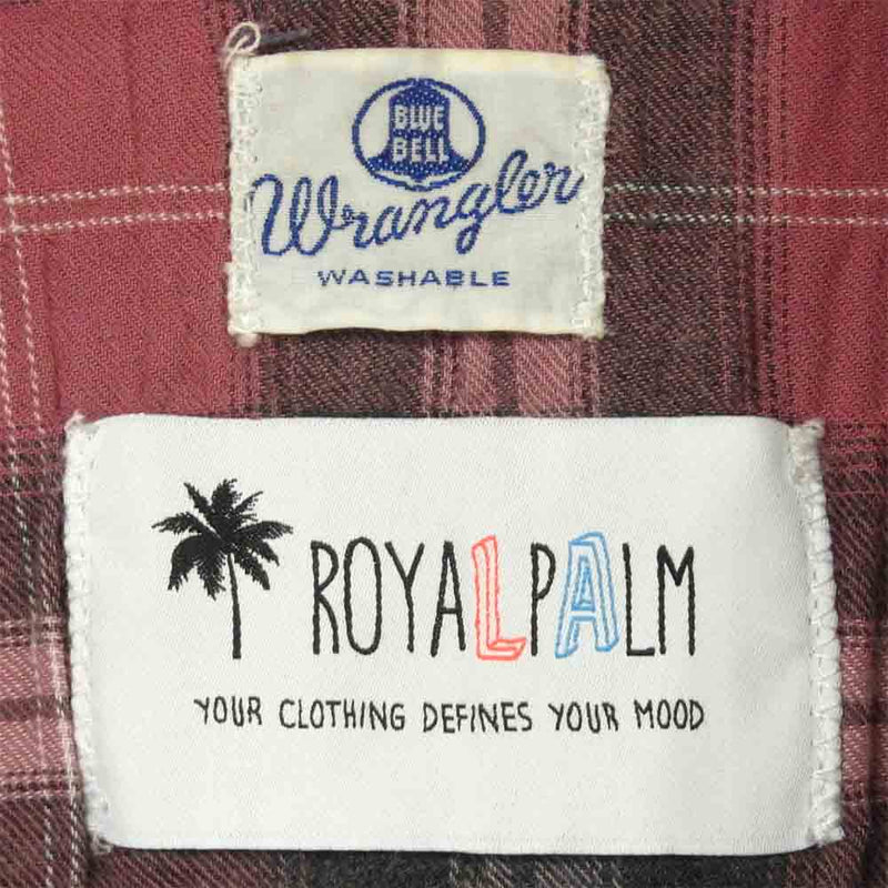 Wrangler ラングラー WS9119 ROYAL PALM 別注 OMBRE CHECK WESTERN SHIRTS オンブレ チェック ウエスタン シャツ ピンク系 S【中古】