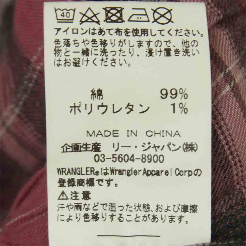 Wrangler ラングラー WS9119 ROYAL PALM 別注 OMBRE CHECK WESTERN SHIRTS オンブレ チェック ウエスタン シャツ ピンク系 S【中古】