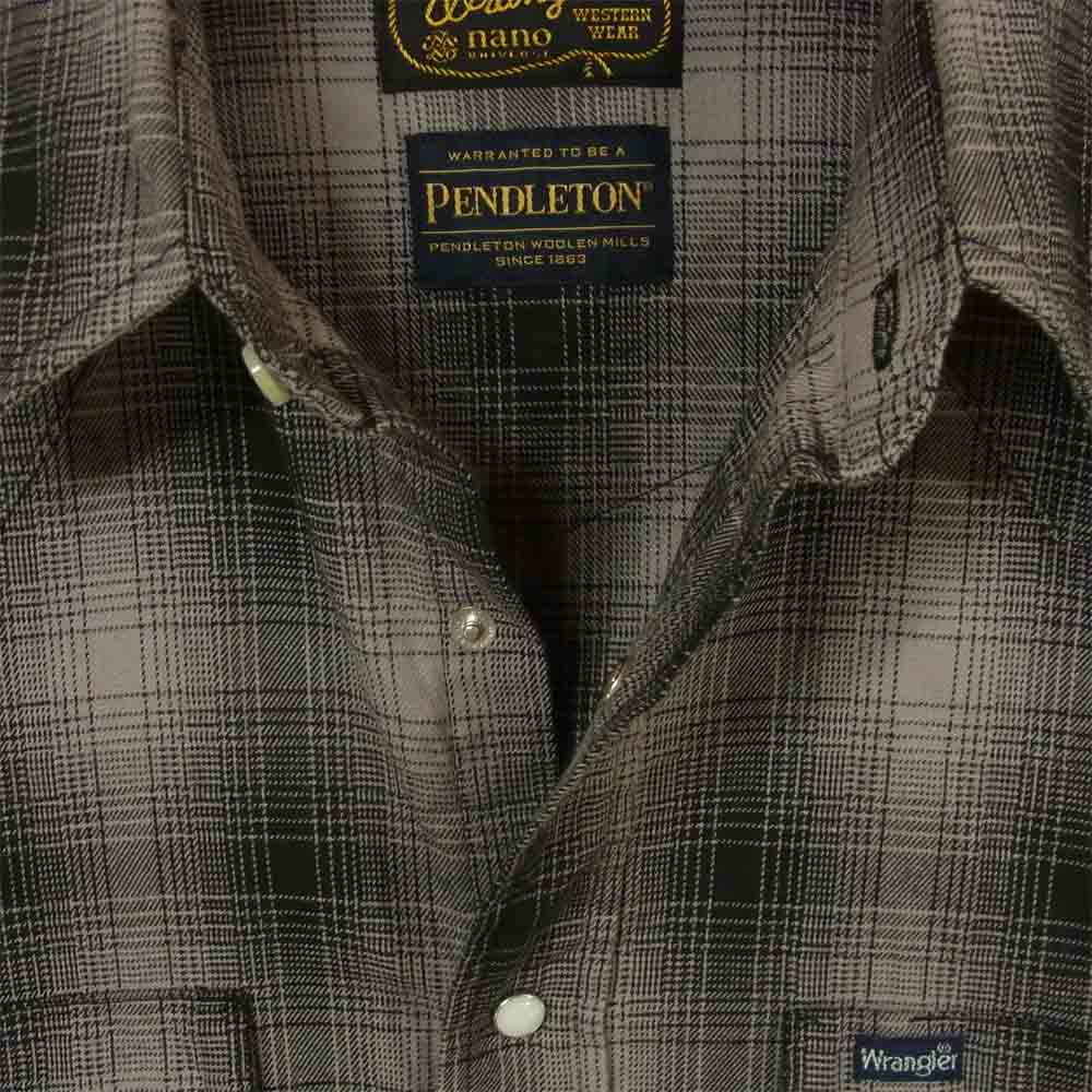Wrangler ラングラー WS9231 PENDLETON nano universe ペンドルトン ナノユニバース ウエスタン チェック シャツ グレー系 S【中古】