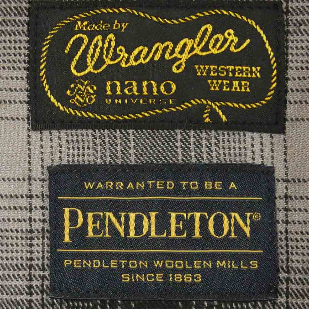 Wrangler ラングラー WS9231 PENDLETON nano universe ペンドルトン ナノユニバース ウエスタン チェック シャツ グレー系 S【中古】