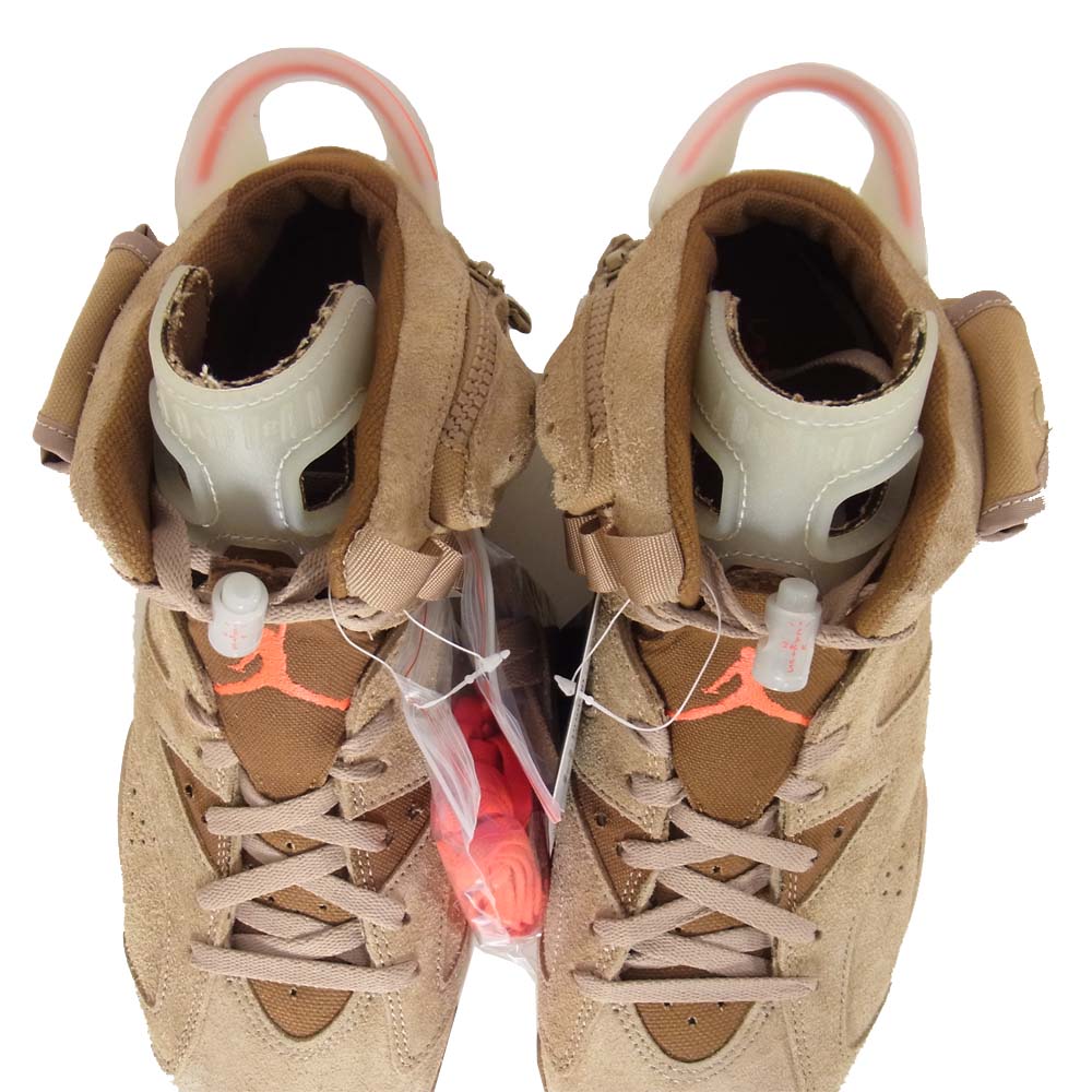 NIKE AIR JORDAN ナイキ ジョーダン DH0690-200 Travis Scott 6 Retro SP British Khaki トラビススコット レトロ スニーカー ブラウン系 29cm【新古品】【未使用】【中古】