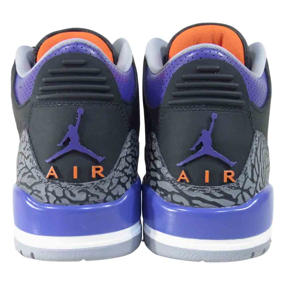 NIKE ナイキ CT8532-050 AIR JORDAN 3 RETRO エアジョーダン スリー スニーカー black/Courtpurple-Cementgrey US8【美品】【中古】