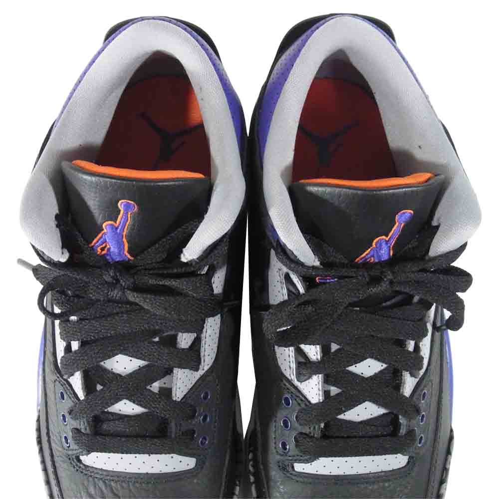 NIKE ナイキ CT8532-050 AIR JORDAN 3 RETRO エアジョーダン スリー スニーカー black/Courtpurple-Cementgrey US8【美品】【中古】